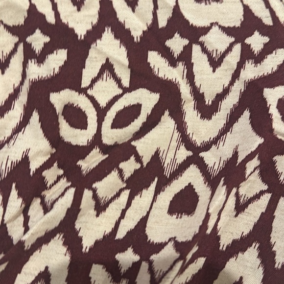 NWT ZARA Batik Maroon and Cream Print Crop Top - Picture 2 of 4
